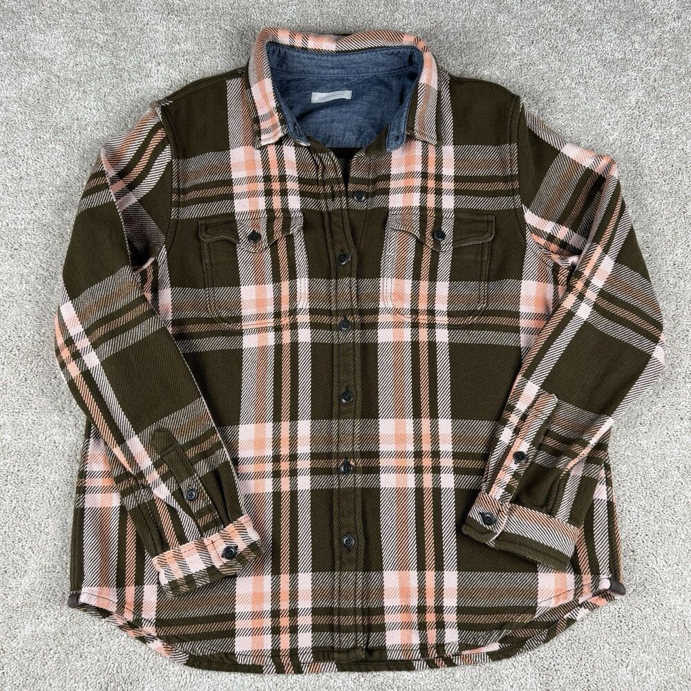 Outerknown Women's Blanket Shirt M/L Gorpcore Pacific Old Coast Plaid Everest